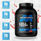 Creatine Monohydrate Powder | MuscleTech Cell-Tech Creatine Powder | Post Workout Recovery Drink | Muscle Builder for Men & Women | Musclebuilding Creatine Supplements | Fruit Punch, 6 lbs (56 Serv)