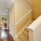 Meranti Aluminum Handrail for Indoor or Outdoor Steps and Stairs – Hand Rails for Elderly – DIY Complete Stair Railing Kit (AHR, Glossy White, 7' Length)