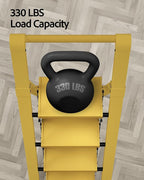 Taranta 4 Step Ladder, Lightweight Aluminum Step Stool with Convenient Handgrip, Folding Ladder with Anti-Slip Pedals, 330lbs Capacity Stepladder for Home, Office, Kitchen - Twilight Yellow