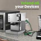 GEARit 360 Rotating Flat Plug Extension Cord with 3 Outlets (10ft, Green) 16AWG/13A 3 Prong Wire, Outlet Saver for Home Office Dorm Room Essentials, ETL Certified