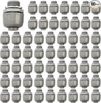 Conduit Connectors, 3/4 Inch Liquid Tight Connector NPT Non-Metallic for PVC Electrical Flexible Conduit Fittings, 180 Degree Straight, UL Listed for Home Outdoor Tubes Tools, Grey (60-Pack)