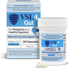 VSL4 Gut Health, Probiotics for Digestive Health, Probiotic Capsules for Gut Support and Regularity in Women & Men, Potent, Multi Strain Probiotic Supplement, 30 Billion CFU Per Capsule, 30 Pack