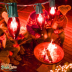 Holiday Bright Lights C9 Transparent Red Replacement Bulbs 25-Pack, Incandescent Faceted String Light Bulbs with E17 Base for Outdoor and Holiday Décor