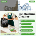 Ice Machine Cleaner Descaler Tablets (32pack) with 2 cleaning brushes,ice maker cleaner Ideal for Frigidaire,Opal,GE Profile, Kitchenaid countertop units.Removes Lime Scale,Calcium.