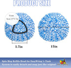 2 Pack Spin Mop Replace Head Compatible for Oceda EasyWring 1 Tank Triangle System, Microfiber Replacement Head Refills for 5.9inch Core, Included Base and 30-58in Handle