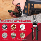 ARROW 8-inch Tin Snips for Cutting Metal Sheet, CR-V Steel Aviation Snips, High Leverage Labor-saving Metal Cutter, Right Cut