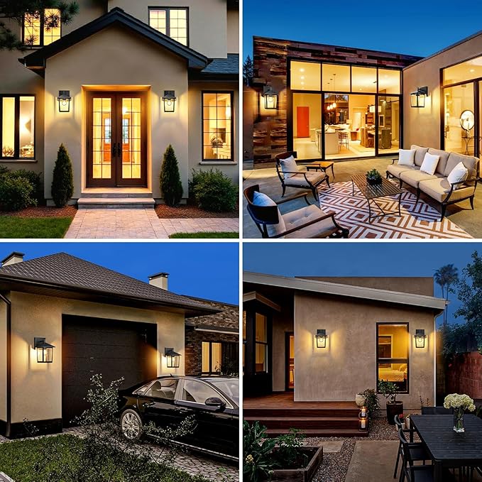 zemty Outdoor Wall Light Fixtures, Matte Black Exterior Front Porch Light with E26 Socket, Waterproof Exterior Wall Sconce Lighting Lamp for House, Doorway, Garage,2Pack(Bulb Not Include)