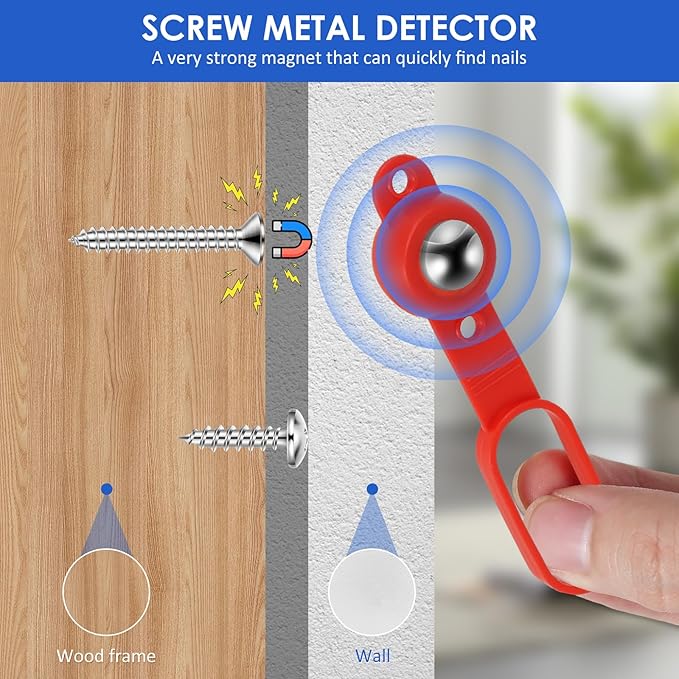 1Pcs 52300 Magnetic Stud Finder, 27 Pounds Of Pull Power Studball, No Batteries Magnet Stud Finder Wall Scanner Detect Nails, Screws, Metal Through 5/8" Drywall or 3/4" Plywood Paneling