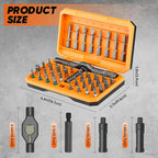 Saker 42 in 1 Magnetic Screwdriver Set, Multi Bit Ratchet Screwdriver Set with T Handle & Storage Case for Furniture, Computer, Bicycle, Electronic Repair and DIY Gifts Orange