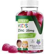 Zinc for Kids Gummies, 25mg - Immune Support for Kids & Teens - Powerful Natural Antioxidant, Kids Zinc Vitamin Supplement - Vegan, Gelatin Free, Gluten Free - Tasty Chewable Berry Flavor Gummy