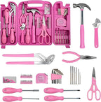 Pink Tool Set for Women, 136-Piece Household Small Tool Set, Toolbox Storage for Home Repairs, Portable Hand Tool Kit for Home Car College