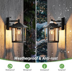 zemty Dusk to Dawn Outdoor Lighting Fixtures Wall Mount, Matte Black Outdoor Porch Lights with E26 Socket, Waterproof Exterior Wall Sconce for House, Doorway, Garage(Bulb Not Include)