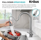 KRAUS Bolden 2-Function Single Handle Pull Down Kitchen Faucet in Spot-Free Stainless Steel, KPF-1616SFS