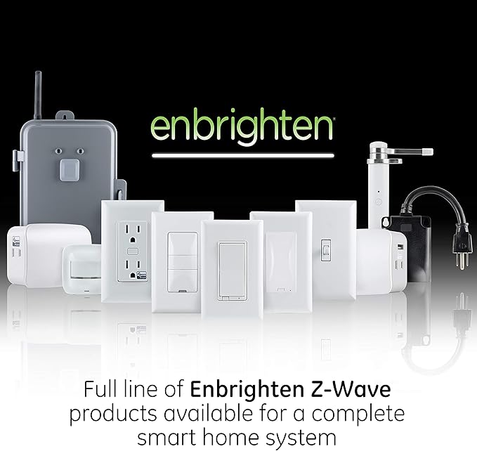 Enbrighten Almond Z-Wave Plus Smart Light Switch with QuickFit and SimpleWire, 3-Way Ready, Compatible with Alexa, Google Assistant, ZWave Hub Required, Repeater/Range Extender, Toggle, 24 Pack, 82686