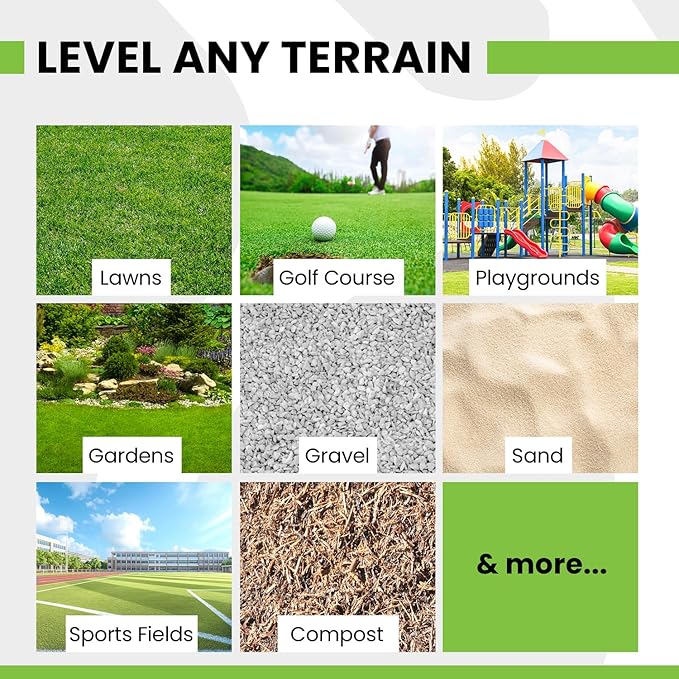 Gardease Lawn Leveling Rake 48" x 10" - Heavy Duty Professional Grade Reinforced Steel Landscape Tool for Soil, Sand & Garden - Superior Strength and Durability