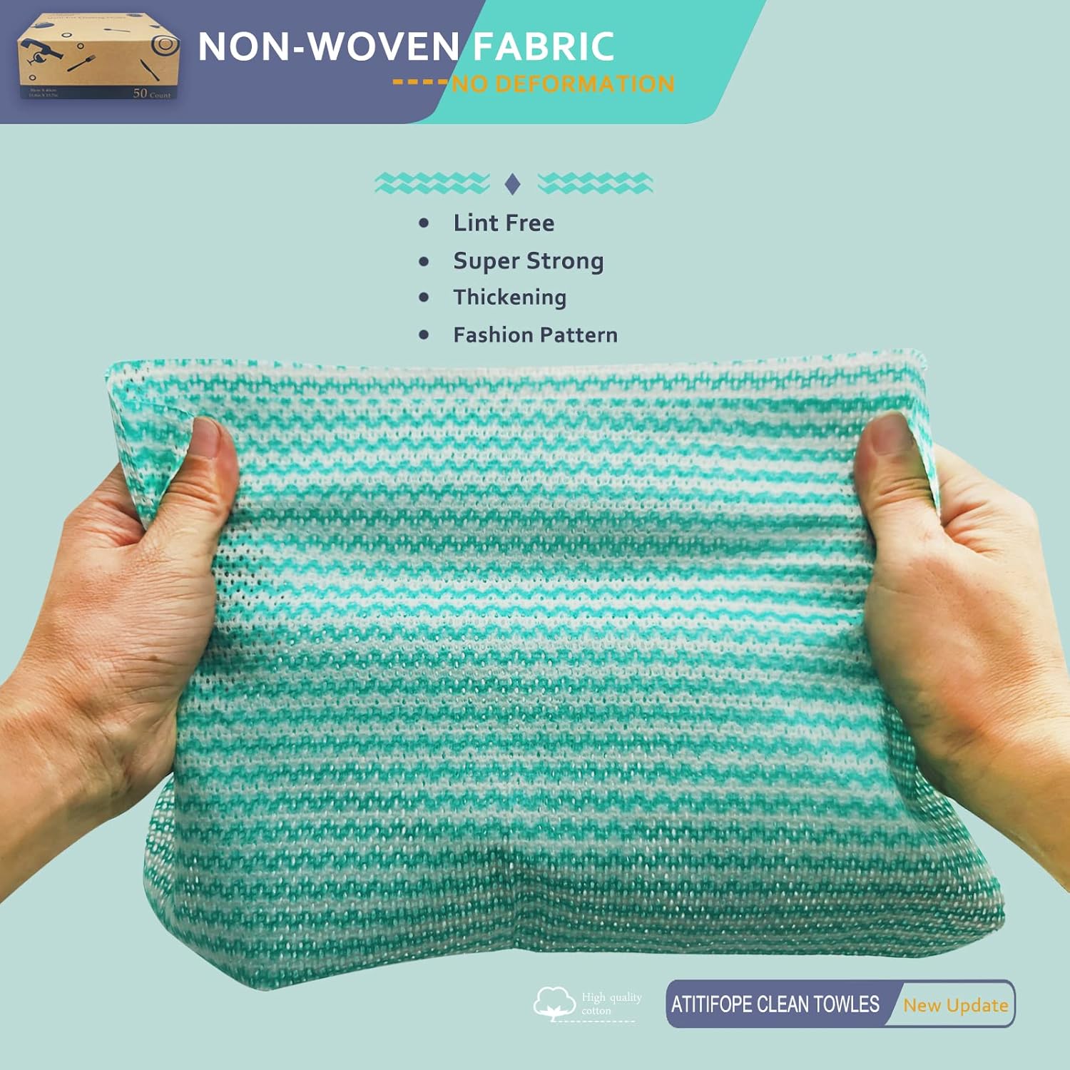 Heavy Duty Wipes Dish Cloths 50Pieces Reusable Wipes Multi-use Cleaning Cloths Towels