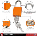 TRADESAFE Lockout Tagout Locks Set - 10 Orange Aluminum Loto Locks, Keyed Different Lock Out Tag Out Padlocks, 2 Keys Per Lockout Padlock, OSHA Compliant