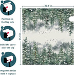 Winter Watercolor Tree Mailbox Covers Magnetic Christmas Green Pine Tree Forest Mail Box Post Letter Box Cover Standard Size 25.5x21 Inch for Xmas Holiday Outdoor Garden Yard Decor