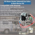 93844 RV Water Heater Solenoid Gas Valve & 91638 Main Burner Kit, Compatible with Atwood 6-Gallon Models G6A-8E, G6A-6E, GCH6-4E, GH6-6E, GCH6A-7E, GC6AA-10E, Replaces# 93844, 93870, 93321, 92078