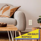 ENERLITES 10 Pack Light Almond Decorator Receptacle with Screwless Wall Plate, Standard Electrical Wall Outlet, 15A 125V, Self-Grounding, 2-Pole, 3-Wire, 5-15R, UL Listed, Tamper Resistant