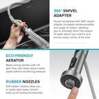 Kraus Bolden 2-in-1 Pull-Down Single Handle Kitchen Sink Filter Water Faucet for Reverse Osmosis or Water Filtration System in Brushed Brass, KFF-1610BB