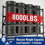 WORKPRO 8000LBS Storage Shelves, 77" Extra-Wide Garage Shelving, Heavy-Duty Metal Shelving Unit, Adjustable 4-Tier Garage Storage Rack for Warehouse, Basement,77" W X 24" D X 72" H, Black