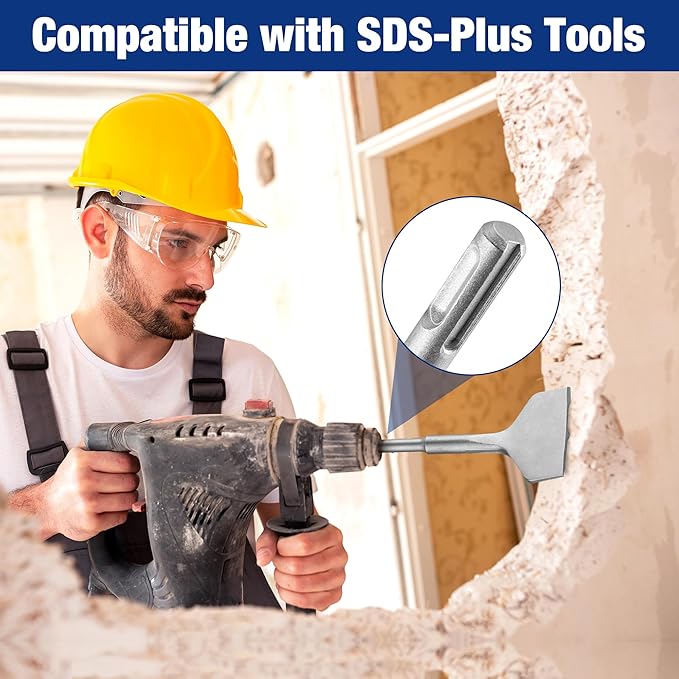 WORKPRO 3-inch SDS Plus Chisel, Cranked Angled Bent Tile Removal Chisel for Tile, Laminate Floor, Wall Moldings, Compatible with SDS-Plus Tools