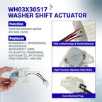 [UPGRADED] BlueStars WH03X30517 Washer Shift Actuator & WH01X27538 Washer Drive Belt & WH05X24185 Washing Machine Clutch & WH01X24434 Washer Spring - for GE Hotpoint Clothes Washer