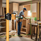 Laser Level Pole 13.8 foot/4.2m With 5/8&1/4 interface screws (6.25 inches/2.36 inches) thread for Rotary and Line Lasers,with multifunctional gimbal