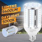 44W LED Corn Light Bulb(6 Pack),Fanless,(390 Watt Equivalent) E26/E39 Medium/Large Mogul Base LED Cob Lamp 5000K Daylight 5,900LM for Outdoor Indoor Garage Warehouse Factory Workshop Street Backyard
