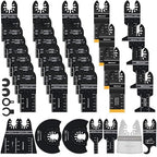 Bionso 40 PCS Oscillating Saw Blades, Premium Multitool Kit for Wood Metal Plastics, Tool Blades Fit Dewalt Worx Rockwell Wen Milwaukee Makita Ryobi Bosch Fein Porter Genesis Black
