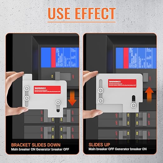 Generator Interlock Kit Fit for Horizontal Main Cutler Hammer CH Series TAN Breaker 150 or 200 amp Panels,1 1/2 Inch Space Between Main & Generator Breaker