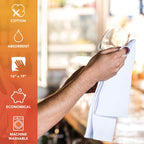 Arkwright Qwick Wick Bar Mop Towels Bulk - (Case of 60) 100% Cotton Quick Dry Dishcloths, Super Absorbent Multipurpose Cleaning Rags for Restaurants, Kitchen, Bathroom, Hotel, 16 x 19 in, Green Stripe