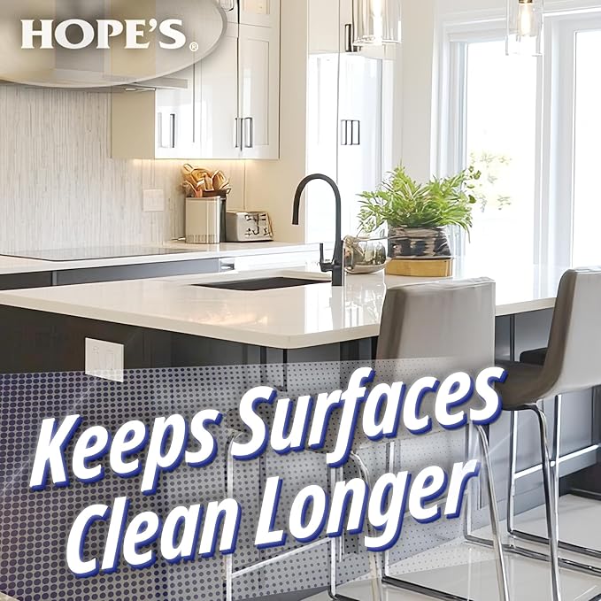 HOPE'S Perfect Kitchen Cleaner Spray - 32 Oz No-Residue All Purpose Cleaning Spray - Multisurface Degreaser for Counters, Stoves, Microwaves, and More - Pet and Home Safe - Pack of 6