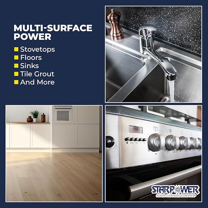 STARPOWER Heavy Duty All Purpose Multi Surface Grease, Oil, Grime Remover, 24 Ounces, Pack of 2