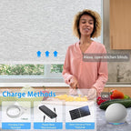 Motorized Blinds with Remote Cordless Automatic Motorized Shades Custom Blinds for Windows Smart Curtains Compatible with Alexa Google Home(Blackout Jacquard Grey,Custom Size)