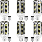 35W 6 pack LED Corn Light Bulb,(300W Equivalent ) Commercial Grade Daylight 5000K E26/E39 5000LM Medium Mogul Base LED Lamp,Large Area Lights For Outdoor Indoor Garage Warehouse Factory Bay Light