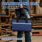 Tool Bag 13'', Wide Mouth Tool Organizer for Tool Storage, Heavy Duty and Water Proof, Blue & Black