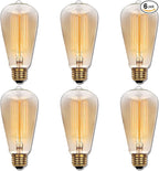 Westinghouse 0413220 60 Watt ST20 Amber Timeless Vintage Inspired Bulb with Medium Base (Pack of 6)