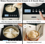 Whynter Ice Cream Maker Machine Automatic 2.1 Qt. Upright with Built-In Compressor, LCD Digital Display & Timer, No Pre-Freezing, ICM-201SB, Stainless Steel