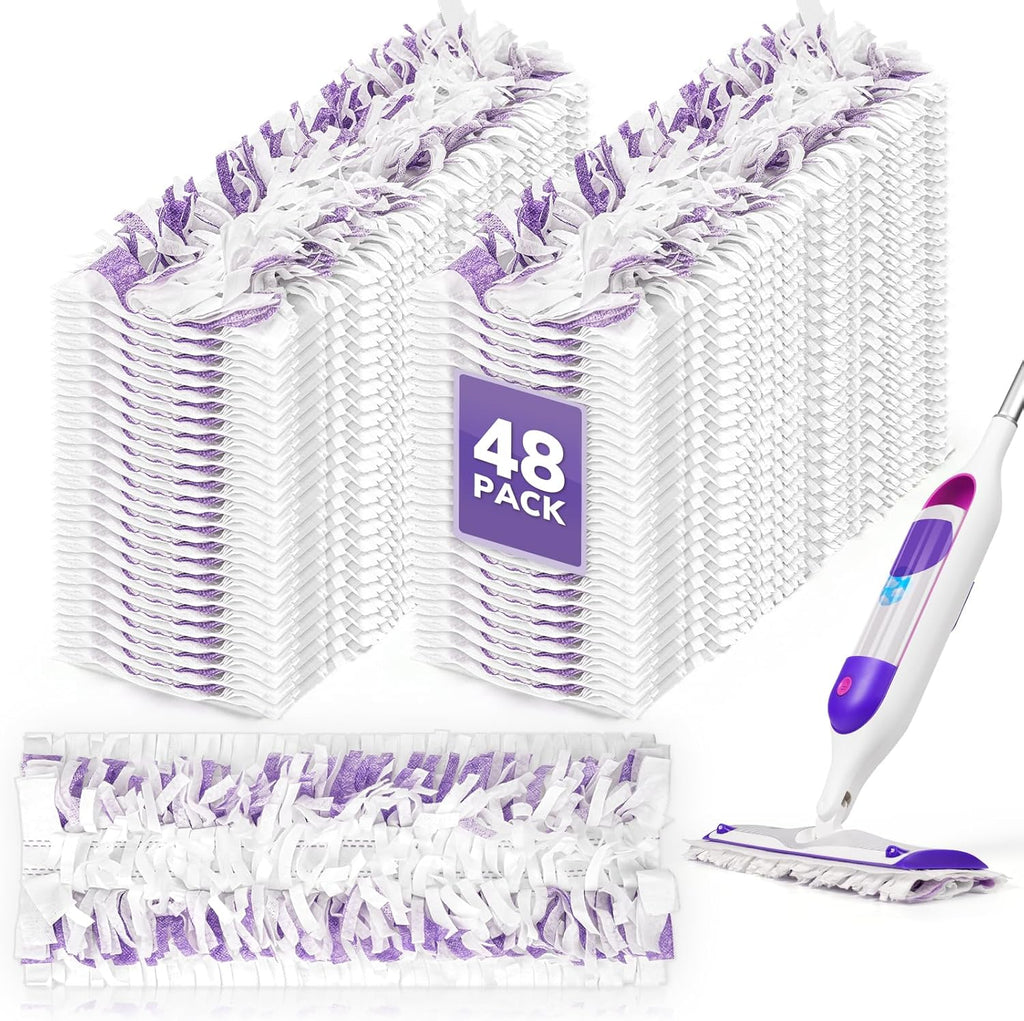 AIR U+ 48 Pack Disposable Power Mop Pads Refills for Swiffer Power Mop, Unscented 14-Layer Thickened Multi-Surface Replacement Mopping Refills Pads for Floor Surface Cleaning