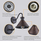 Gooseneck Outdoor Wall Sconce 1-Light E26 Socket Farmhouse Wall Mount Porch & Patio Lights,9.3Inch Width Casting Aluminum Shade,Oil Rubbed Bronze,Easily Installed in Outdoor and Indoor.