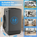 Nictemaw 2.8 Cu.ft Portable Washer, 20 lbs Capacity Full Automatic Washing Machine with Drain Pump, 10 Wash Programs & LED Display, Compact Clothes Washer for Apartments, RV, Dorm, Home