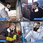 Respirator Mask with Filters and Goggles, Chemical Respirators Gas Mask for Paint, Epoxy Resin Respirator