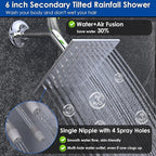Enga Dual Shower Head Shower System with Body Jets, Wall Mount 10+6" Dual Rain Shower Head with 2 in 1 Handheld Spray for Two People, Shower Faucet Set with Valve Kit, Chrome