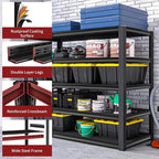 Shelving Units and Storage, 1800LBS Garage Storage Shelves, 5 Tier Shelving Unit, Steel Industrial Shelving, Adjustable Standing Shelf for Garage, Pantry, Closet 71" H x 36" W x 16" D, Black