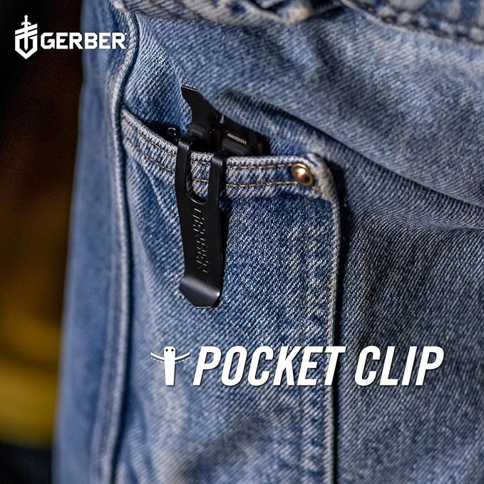 GERBER Gear Prybrid Utility EDC Multitool Pocket Utility Knife - Razor Knife with Retractable Hobby Blade and Pry Bar - Green with Clip