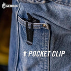 GERBER Gear Prybrid Utility EDC Multitool Pocket Utility Knife - Razor Knife with Retractable Hobby Blade and Pry Bar - Green with Clip