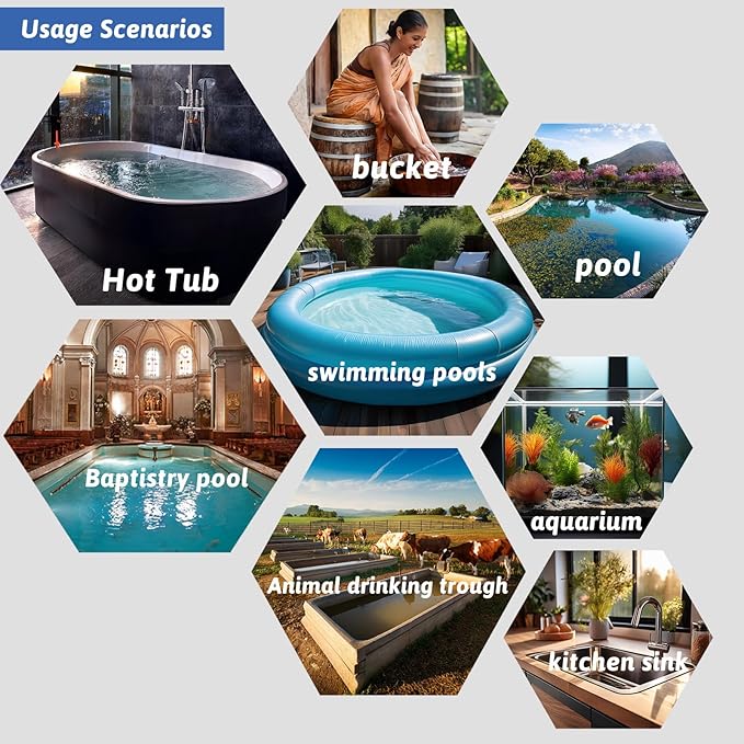 3000W 240V Immersion Water Heater Portable Electric Pool and Hot Tub Submersible Water Heater with Temp Control, WiFi Timer for Bathtub, Baptistry, Swimming pool, above ground pool and Spa