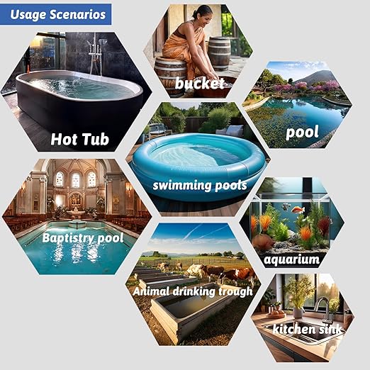 3500W 240V Immersion Water Heater Portable Electric Pool And Hot Tub Submersible Water Heater with Wifi Timer And Auto Shut for Bathtub, Spa, swimming pool, above ground pool And baptism pool